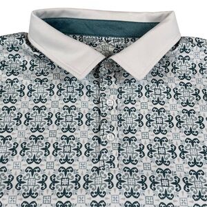 Swannies Golf Polo Shirt Performance Goat Head AOP White Casual Men’s Size 2XL